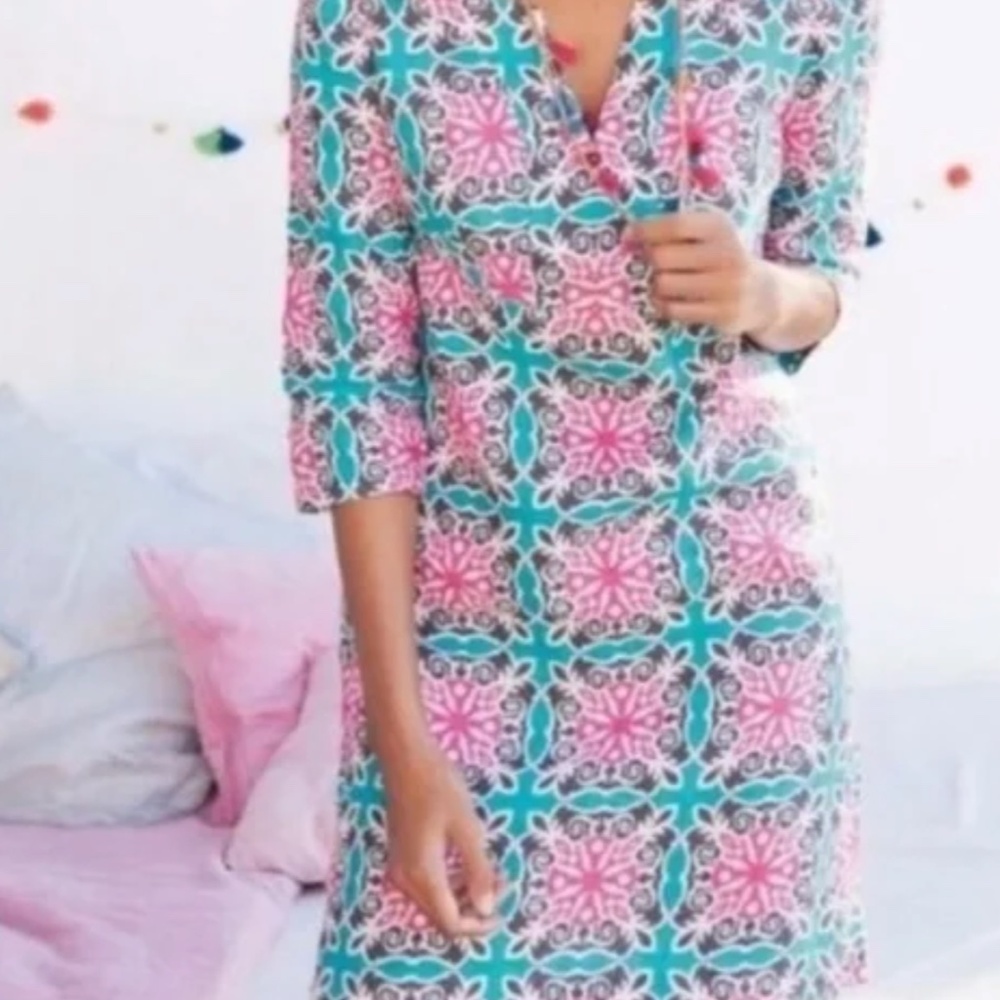 RARE Boden Layla Linen Tunic Dress EUC 16L
